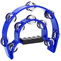 Alomejor Pandereta de Mano Half Moon Pandereta Double Row Metal Jingles Pandereta de Mano para Fiesta Kids Toy